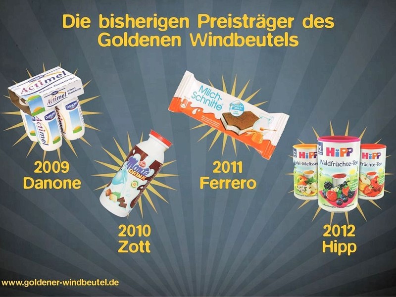 Die bisherigen Gewinner des Goldenen Windbeutels.