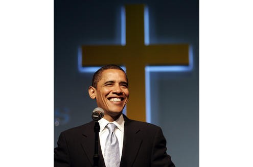 Große Fußstapfen: Obama in der St. Mark Cathedral in Harvey, Illinois. Er hält eine Rede zum Geburtstag von Martin Luther King.