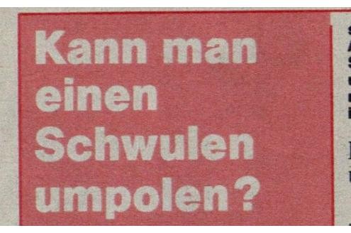 Schwule umpolen? Als die Deutschen offener über Schwule und Lesben sprachen, hatten die Jugendlichen viele Fragen, so wie diese aus dem Jahr 1983. Der Ausschnitt aus der Jugendzeitschrift Bravo gehört zur Ausstellung 50 Jahre Schwule und Lesben in der Bravo, die in Köln zu sehen ist. Sie zeigt, wie die Jugendzeitschrift mit dem Thema umging.