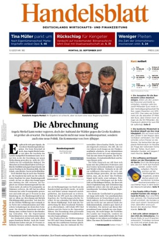 Das „Handelsblatt“ nennt das schlechte Abschneiden der bisherigen Regierungsparteien eine „Abrechnung“. 