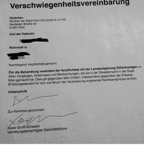 Die vermeintliche Verschwiegenheitserklärung.