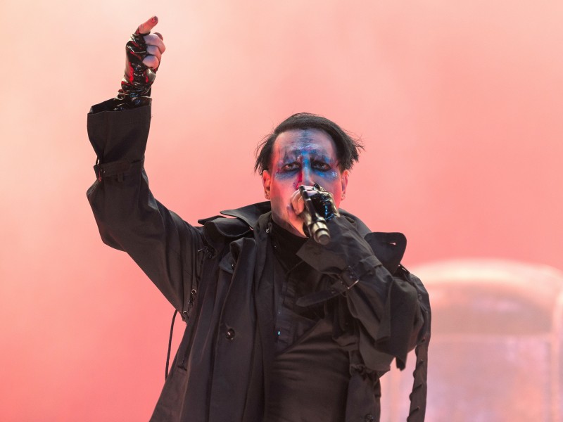 Schok-Rocker Marilyn Manson trat auch noch am letzten Festival-Tag auf.