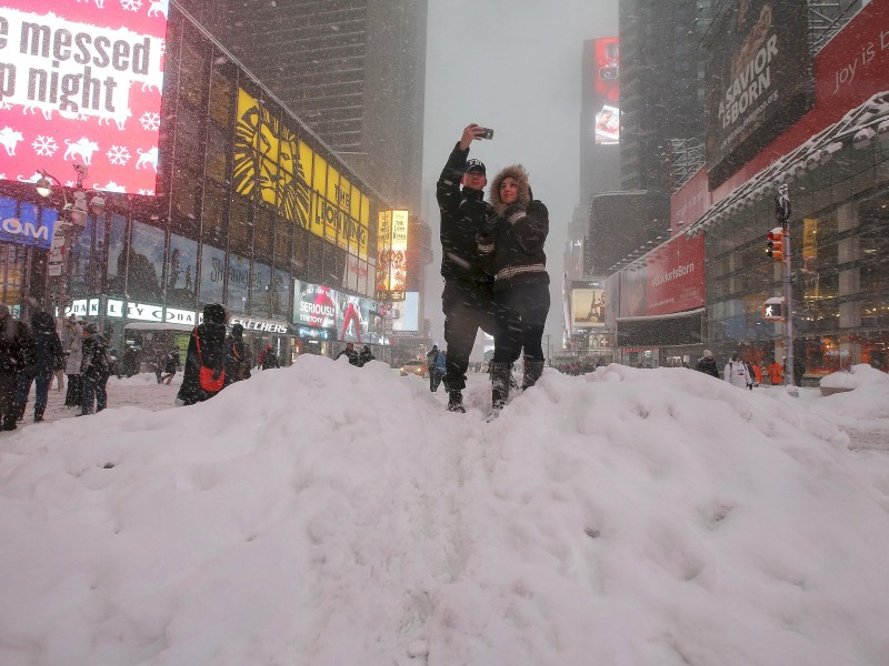 ... sowie Erinnerungs-Schnappschuss am Times Square in Manhattan.