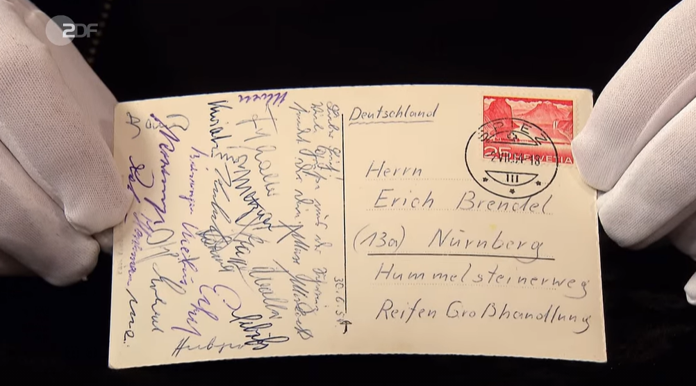 Das ist die Postkarte von Max Morlock.