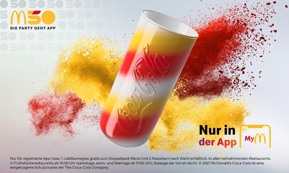 Und so sieht das Jubiläumsglas bei McDonald's aus.