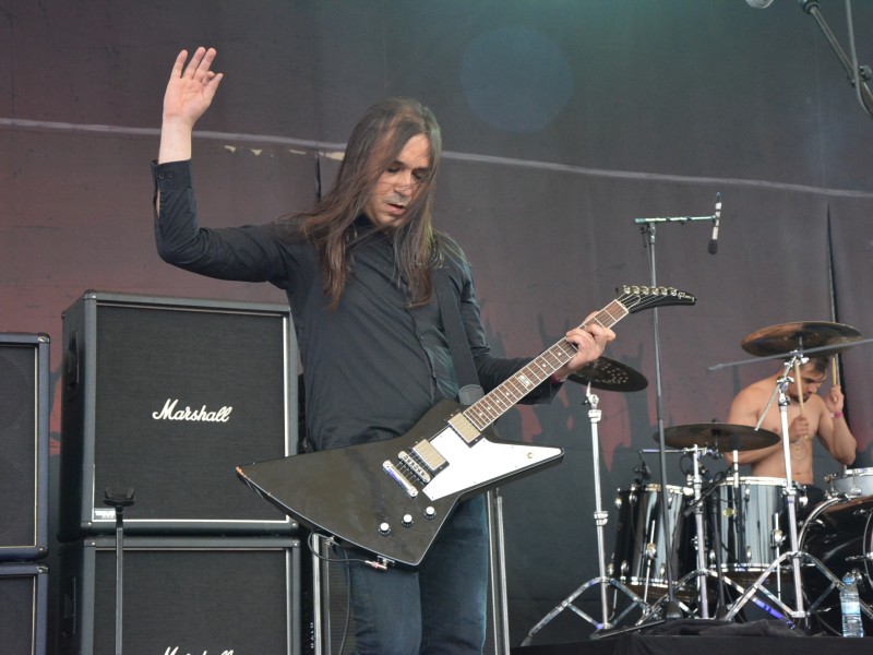 Die Band Secrets of the Moon bei ihrem Auftritt im Amphitheater Gelsenkirchen. Dort fand wieder das Rock Hard Festival statt.