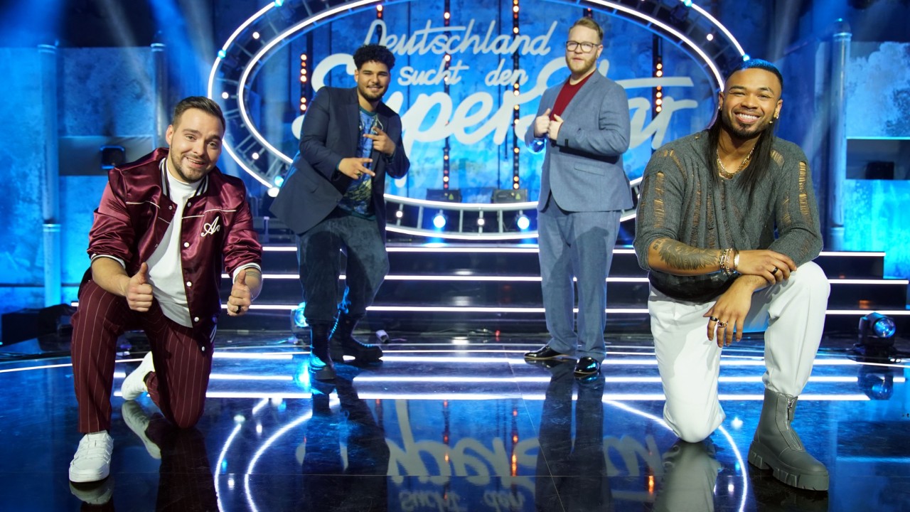 Die DSDS-Finalisten Kevin Jenewein, Starian McCoy, Jan-Marten Block und Karl Jeroboan.