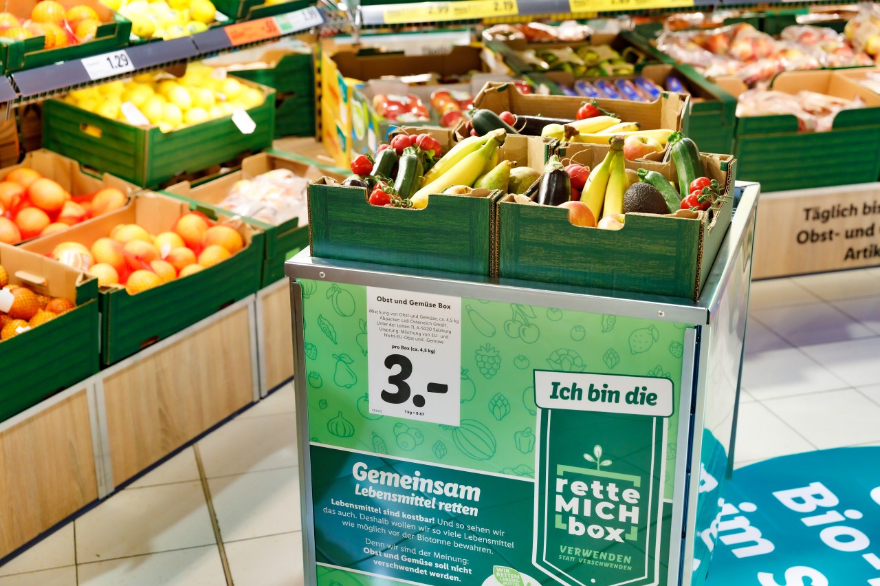 Eine „Rette-mich-Box“ in einer Lidl-Filiale in Österreich.