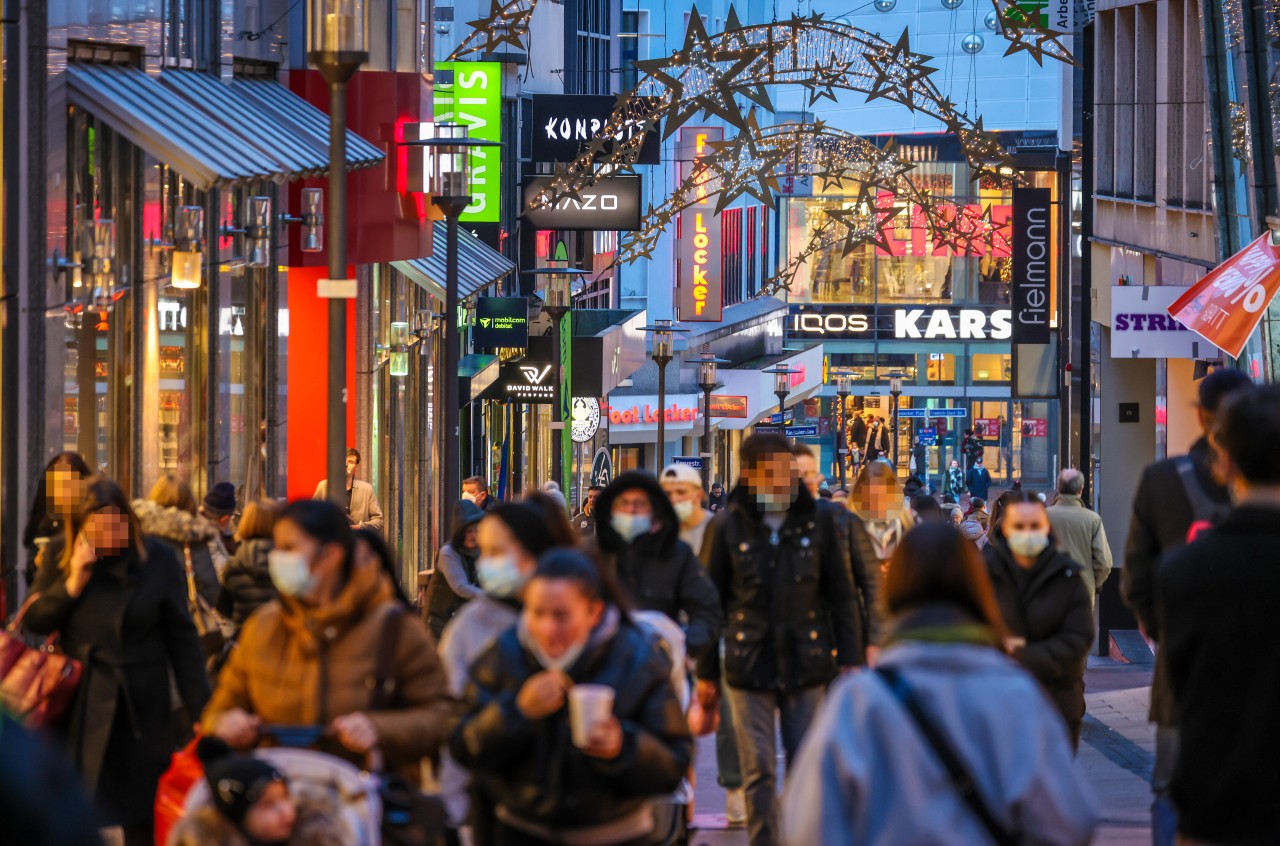 Weihnachtsshopping in Essen. 