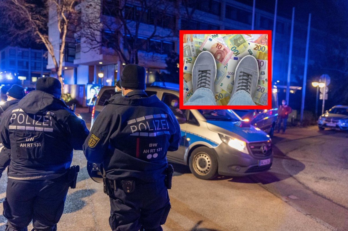 Essen-Polizei-Geld-Schuhe
