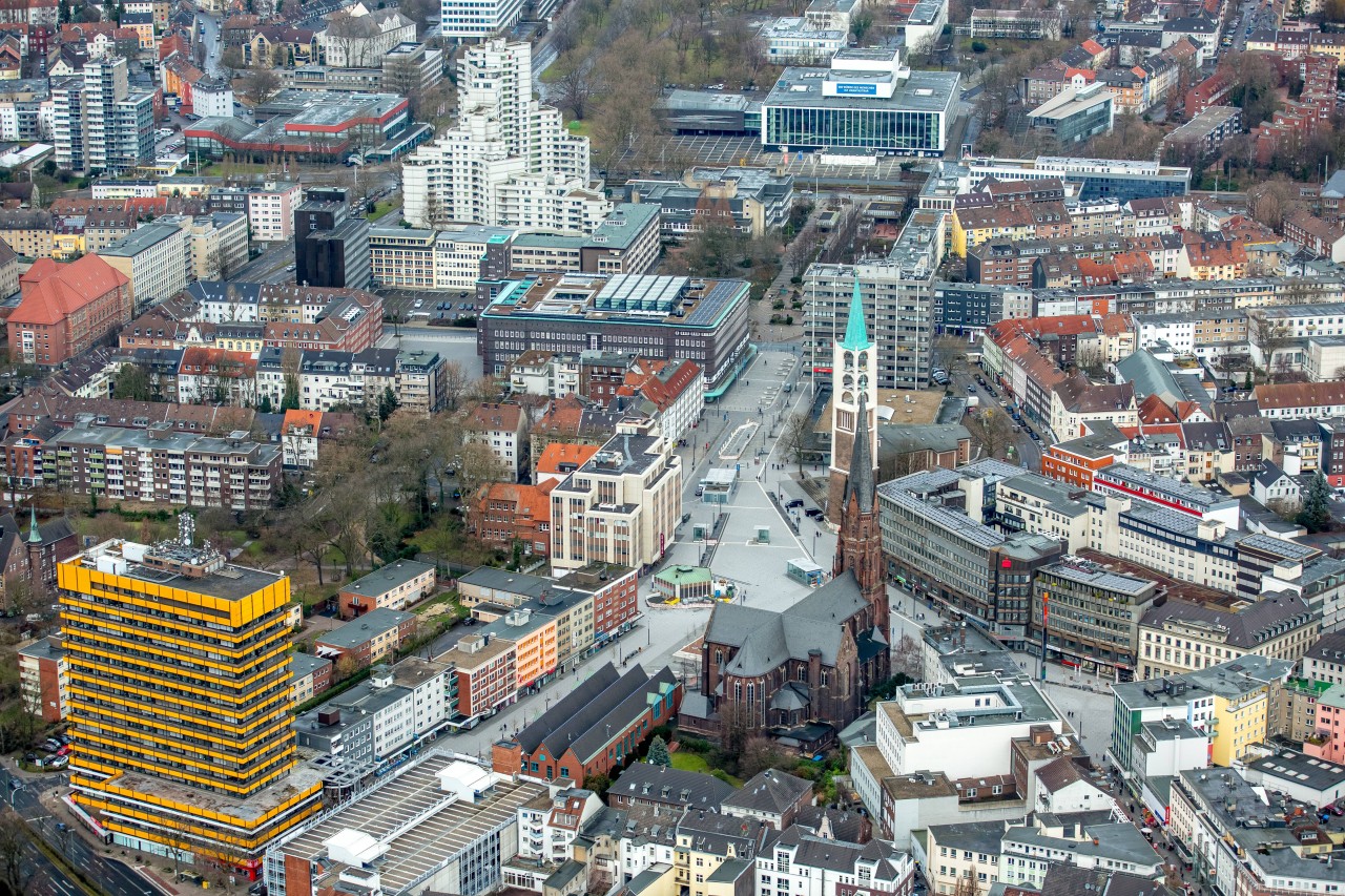 Luftaufnahme der Stadt Gelsenkirchen.