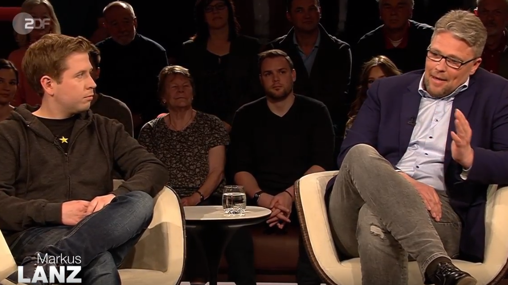 Bei Markus Lanz im ZDF waren Guido Reil (re., AfD) und Kevin Kühnert (SPD) zu Gast.