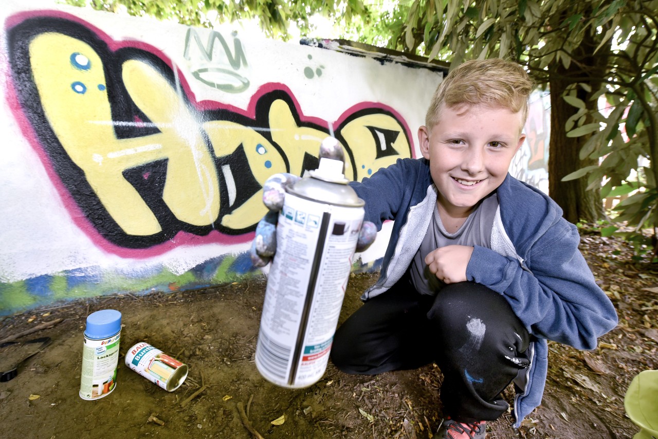 Im Jugendzentrum Spunk kannst du, wie Sam Herberholz (13), in Workshops die Graffiti-Basics lernen. (Archivfoto)