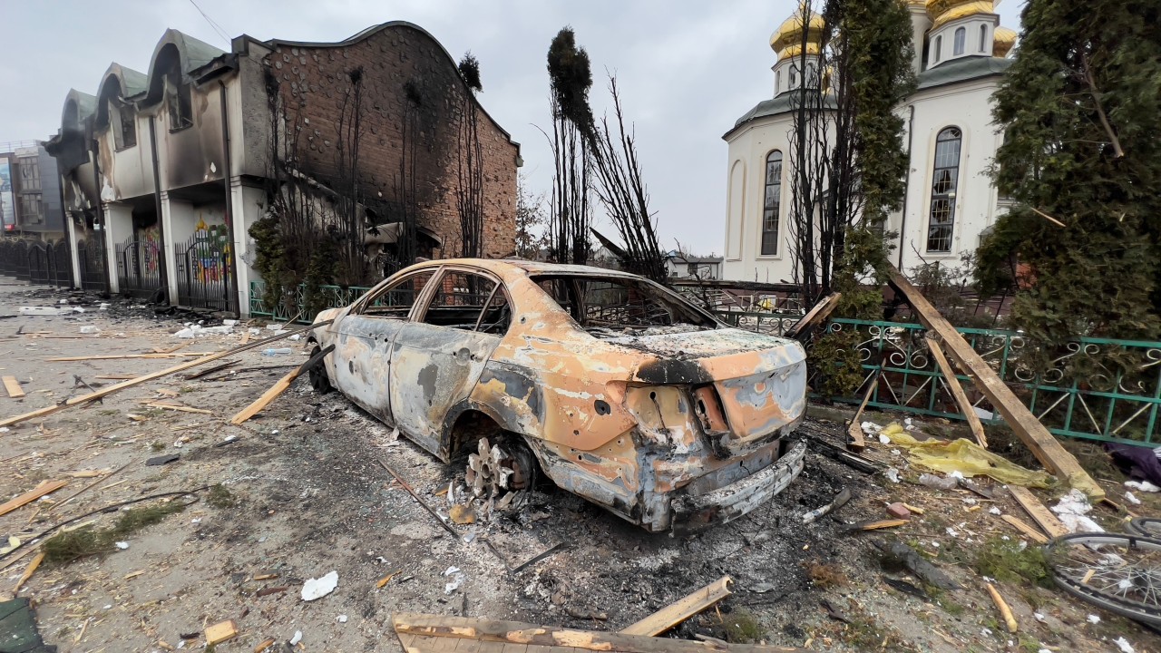 Ukraine-Krieg: Das Ausmaß der Zerstörung wird immer schlimmer - wie hier in Irpin im Nordwesten von Kiew.
