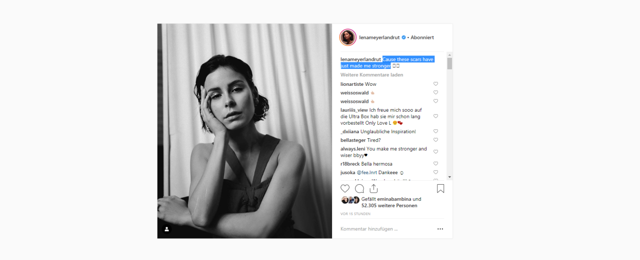 Lena Meyer-Landrut teilte dieses Bild auf Instagram.