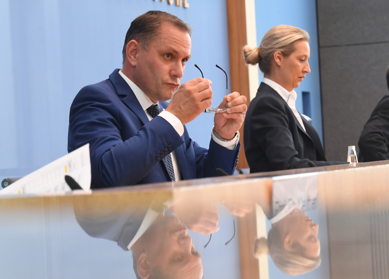 AfD reingelegt: Tino Chrupalla und Alice Weidel können über die ZPS-Aktion nicht lachen. (Symbolbild)