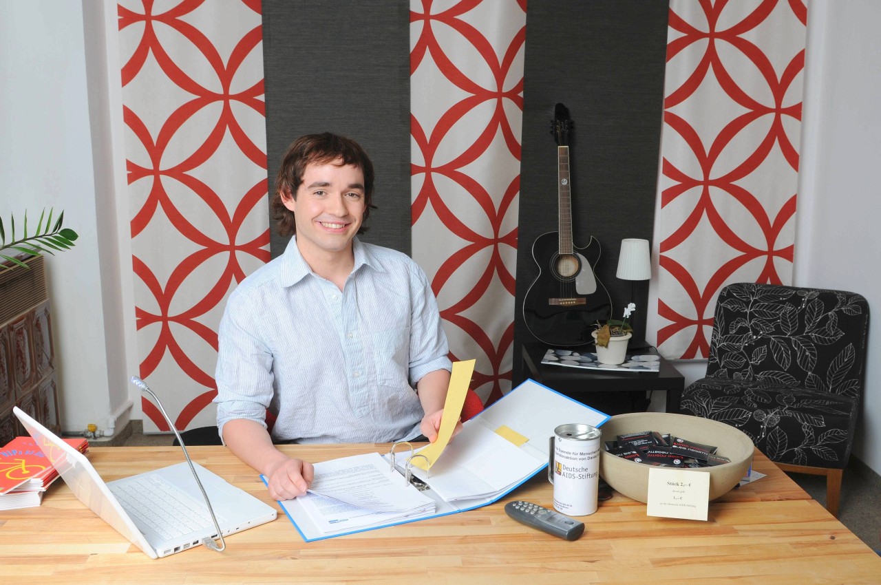 Daniel Küblböck (Positive Energie GmbH) während eines Fotoshootings in seinem Büro in Nürnberg