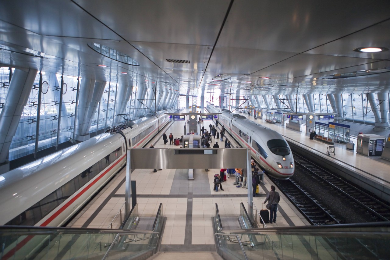 Der AIRail Terminal am Flughafen Frankfurt. 