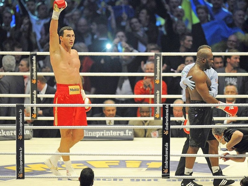 Wladimir Klitschko feierte die erfolgreiche Titelverteidigung mit...