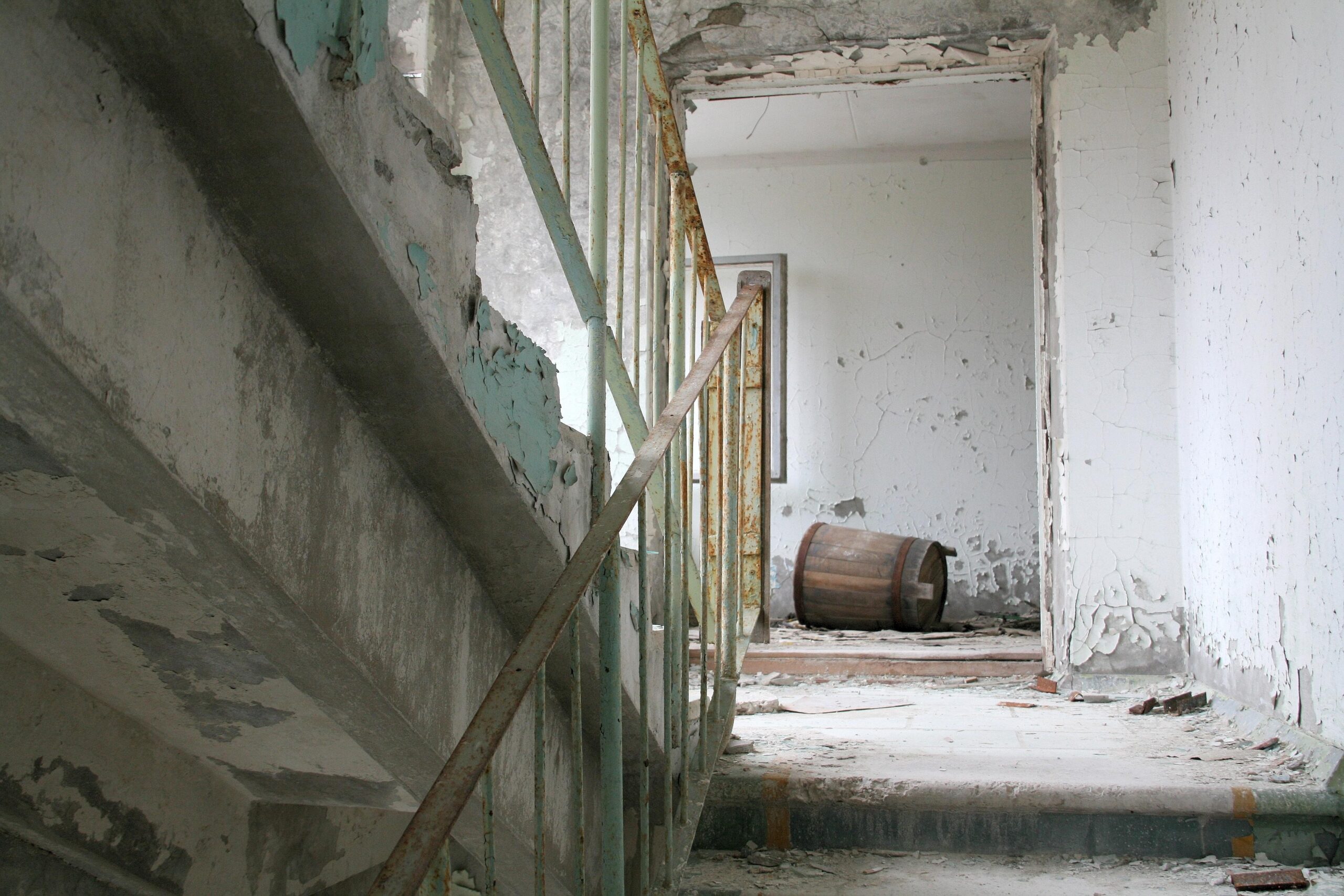 25 Jahre nach dem Unglück: Besuch in der Sperrzone von Tschernobyl.Die Geisterstadt Pripjat unmittelbar neben dem Unglücksreaktor.