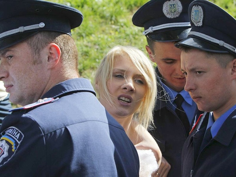 Demonstrantinnen der Femen Bewegung in Kiew.