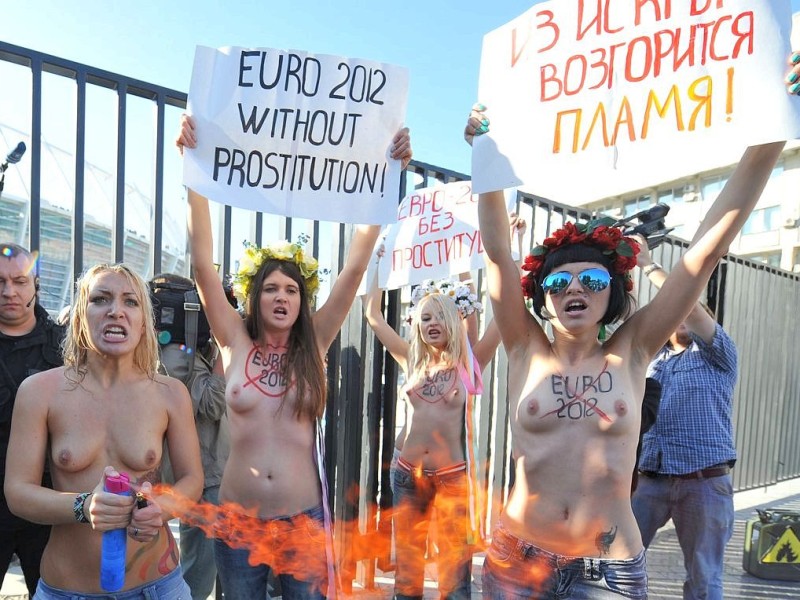 Demonstrantinnen der Femen Bewegung in Kiew.