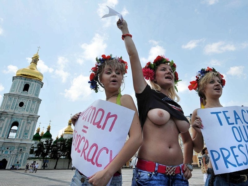 Demonstrantinnen der Femen Bewegung in Kiew.