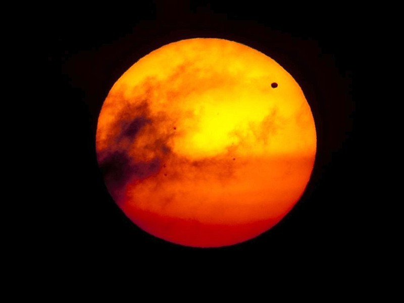 Der Venustransit in Cartagena, Kolumbien.