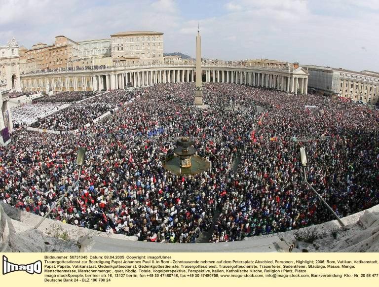 Nach seinem Tod am 2. April 2005 bis zum Begräbnis am 8. April strömten mehr als drei Millionen Pilger nach Rom..