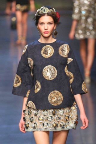 Gold und Glamour bei Dolce & Gabbana.