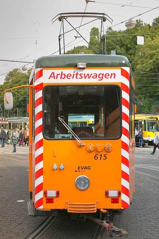 Zum 120-jährigen Bestehen führte die Evag am Tag der offenen Tür am 21. September alte Straßenbahnen vor.