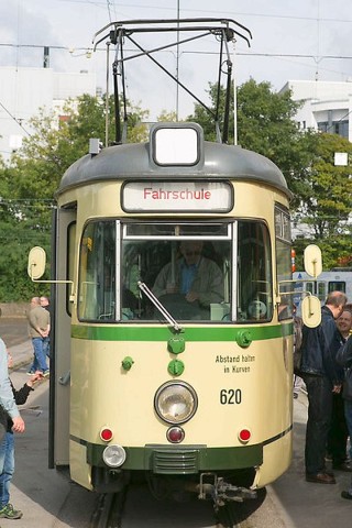 Zum 120-jährigen Bestehen führte die Evag am Tag der offenen Tür am 21. September alte Straßenbahnen vor.