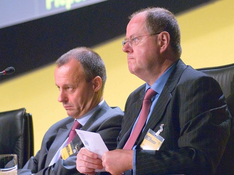 Friedrich Merz, links, Peer Steinbrück