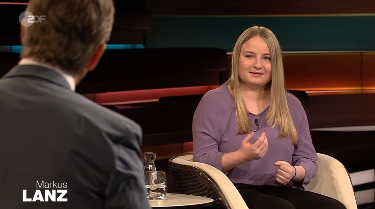 Markus Lanz im Gespräch mit Schülerin Johanna Börgermann.