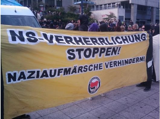 Gegendemonstration in Dortmund.