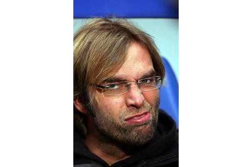 Trainer Jürgen Klopp (BVB) zieht eine Schnute.