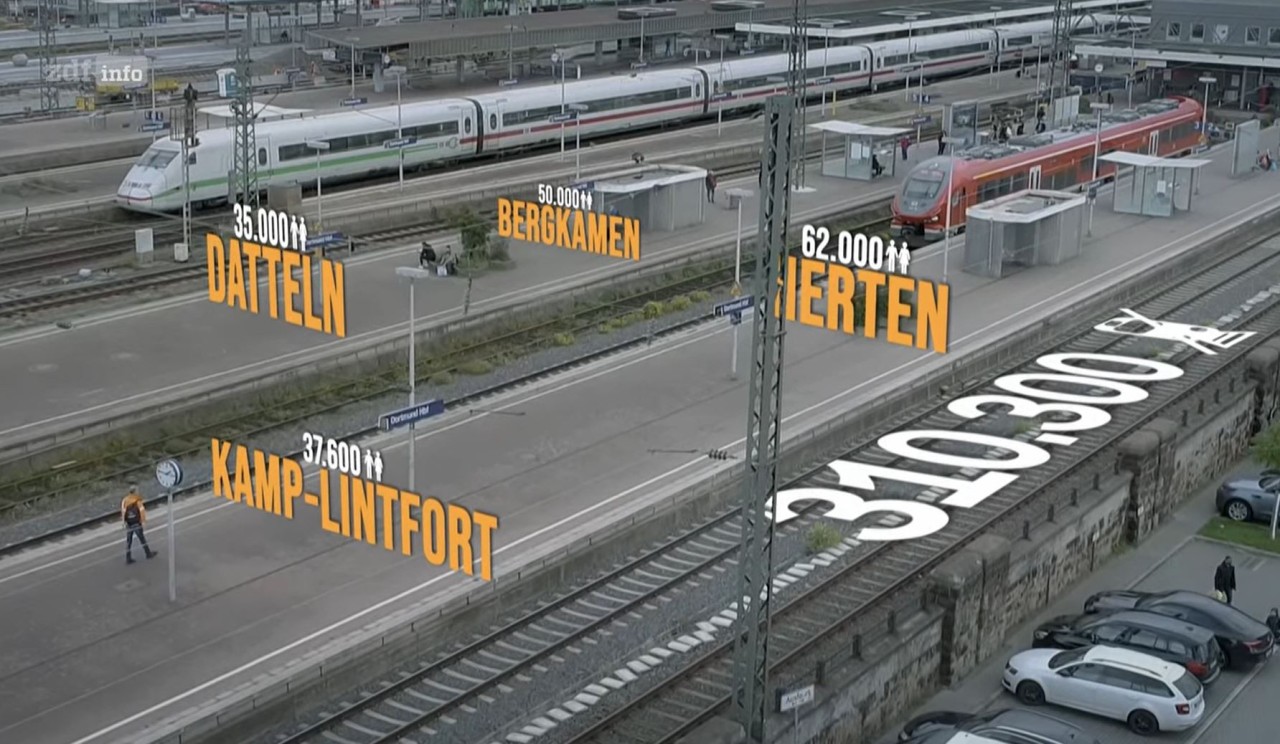 Ruhrgebiet: Städte mit Zehntausenden Einwohnern, aber ohne eigenen Bahnhof! 