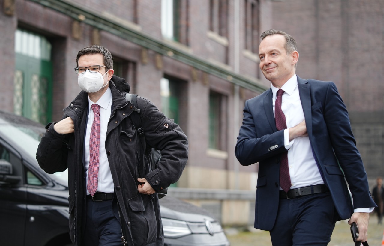 Zwei neue FDP-Bundesminister: Marco Buschmann (links) soll Justizminister werden, Volker Wissing Minister für Verkehr und Digitales. 