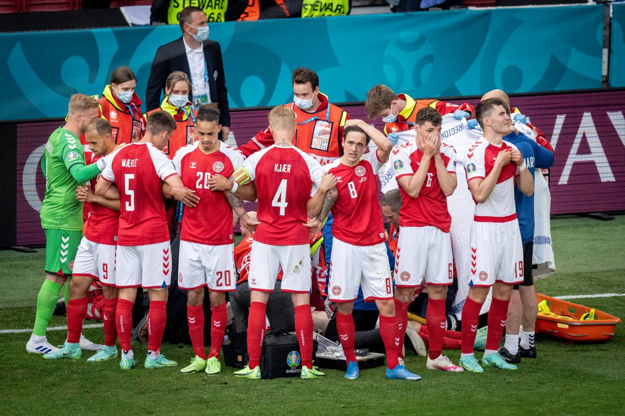 Bange Minuten bei Dänemark gegen Finnland.