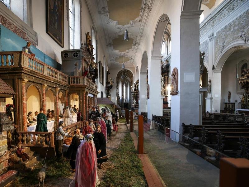 Eine zwölf mal drei Meter große Krippe zeigt biblische Szenen in der Kirche "Unsere Liebe Frau" in Bamberg, auch "Obere Pfarre" genannt.