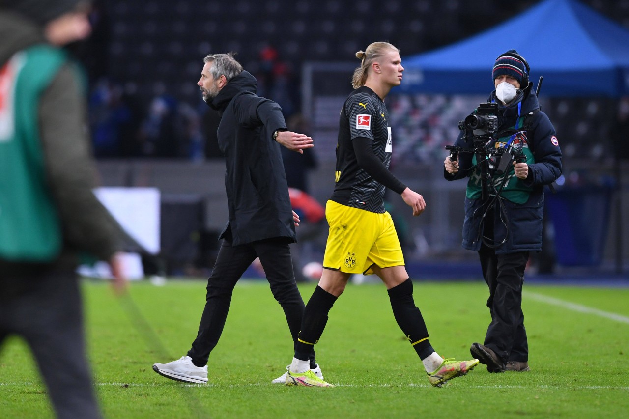 Wirbel um Erling Haaland. Jetzt fliegen auch noch BVB-Trainer Marco Rose diese Worte um die Ohren.