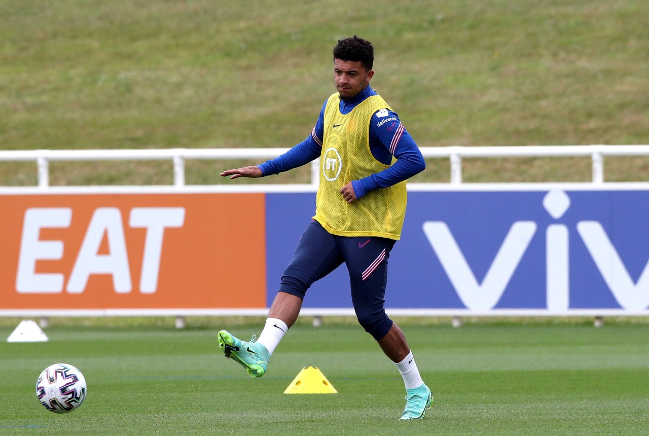 Jadon Sancho beim Training der englischen Nationalmannschaft.