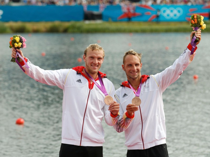 Bronze für Martin Hollstein und Andreas Ihle im Kajak-Zweier nach einem starken Endspurt.