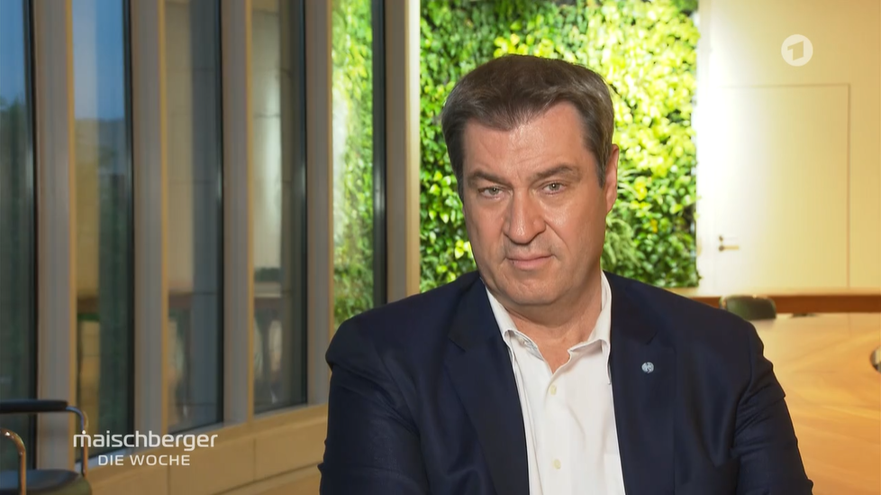 Markus Söder bei „Maischberger“ (ARD).