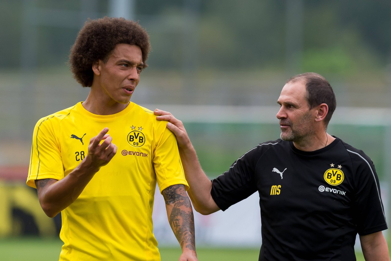 Axel Witsel mit BVB-Co-Trainer Manfred Steffes.
