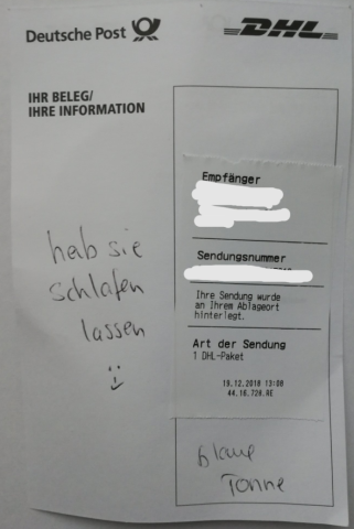 Diese Zustellungsbenachrichtigung hat ein Bochumer in seinem Briefkasten gefunden. 