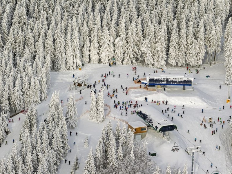 Die Bergstation des Skilifts.