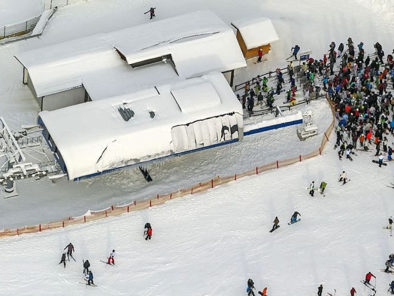 Andrang von Wintersportlern.