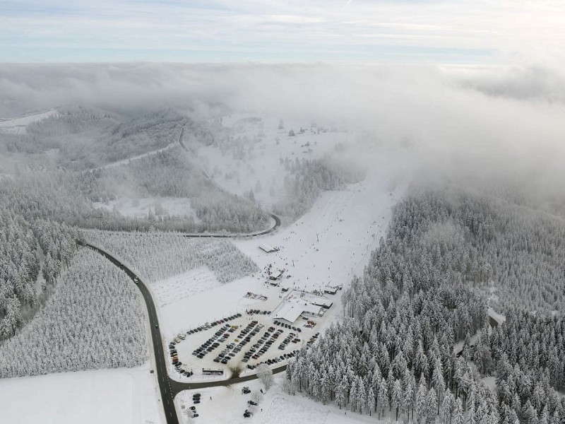 Ski-Abfahrt unterhalb des Kahlen Astens.