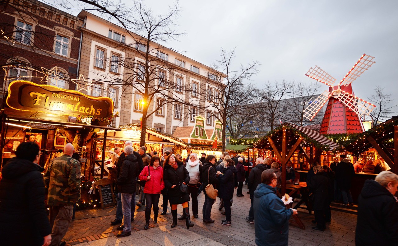 Der Weihnachtsmarkt in Duisburg.